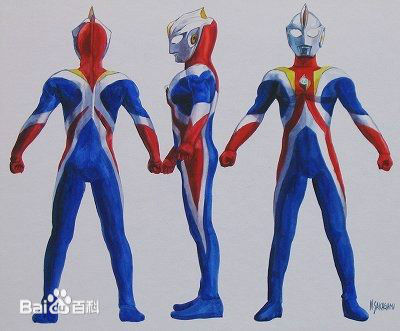 高斯·奥特曼(ウルトラマンコスモス<br>Ultraman Coos)日蚀模式前后照片