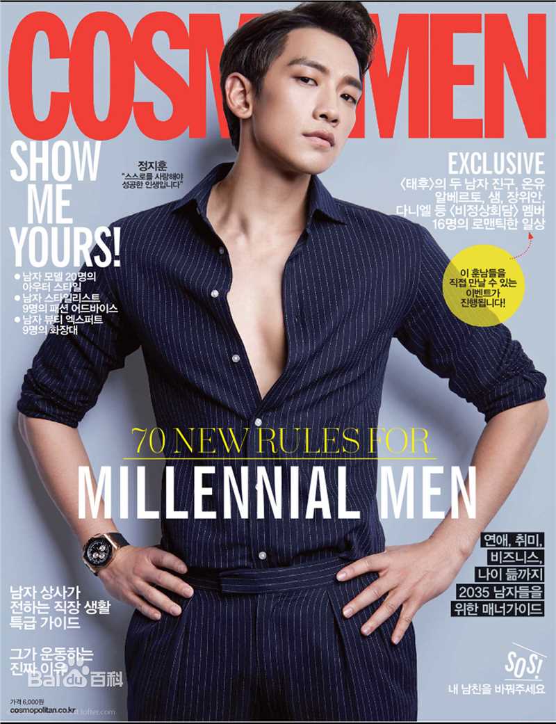 郑智薰(英文名:Rain 韩文名：  罗马拼音：Jung Ji Hoon)在《COO MEN》中的