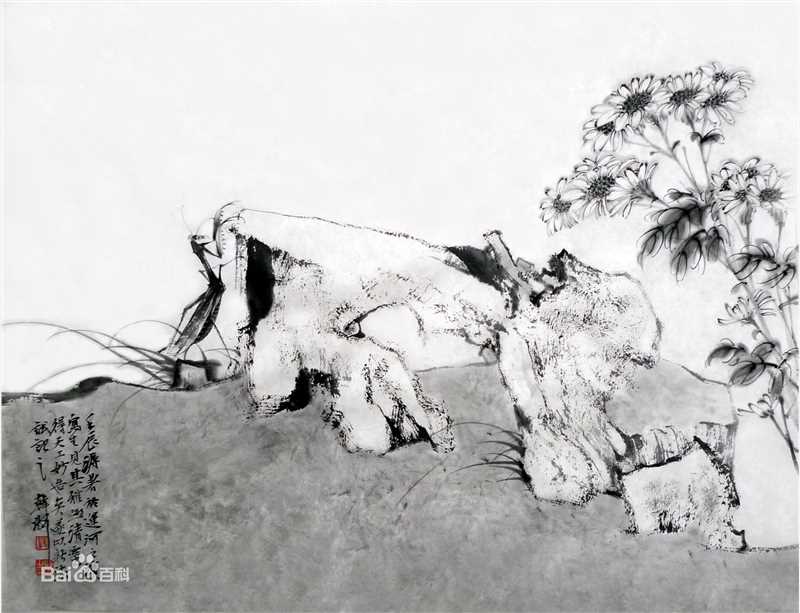 韩璐素以为绚，画作。前后照片