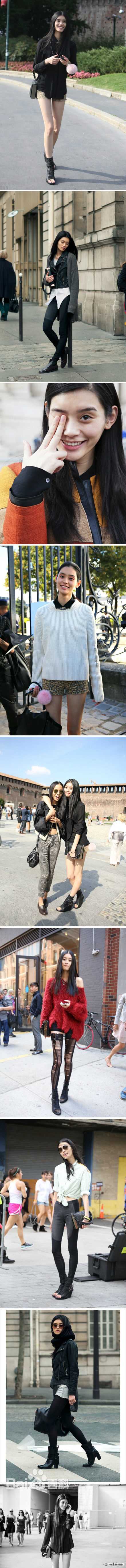 奚梦瑶(Ming Xi)街拍、T台照素颜照壁纸