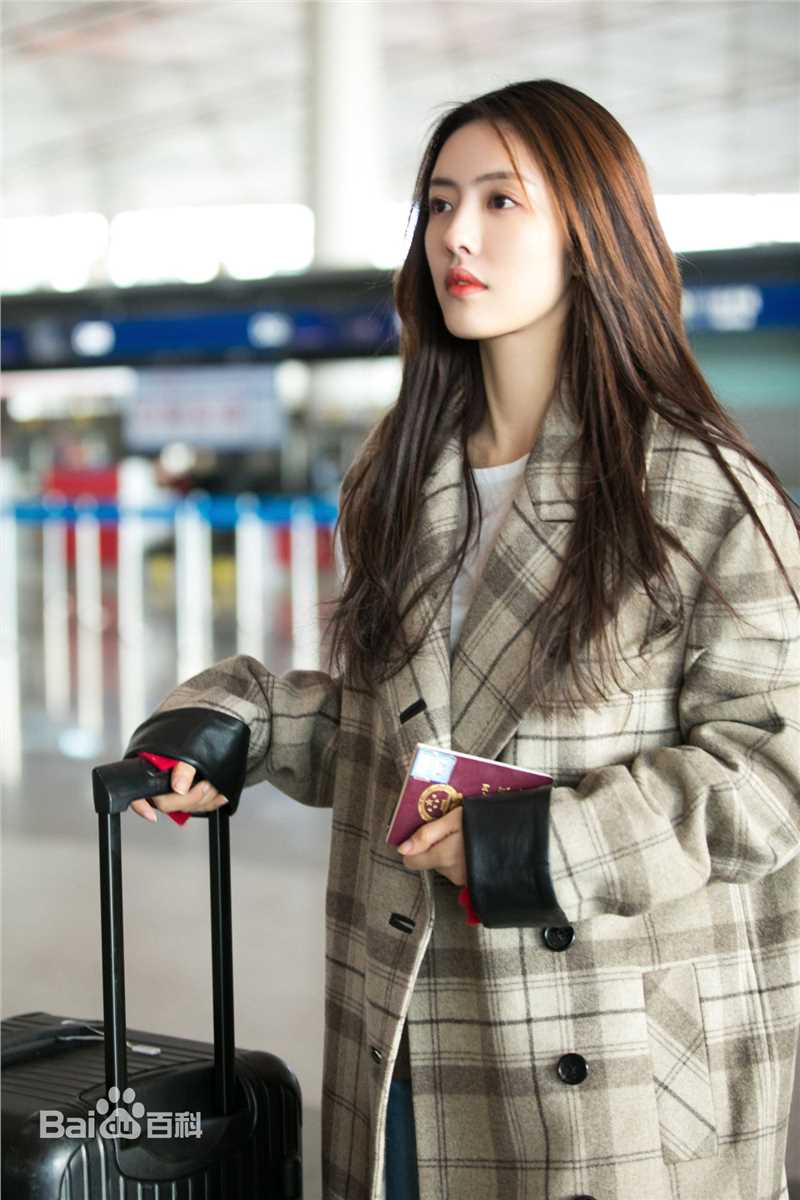 蔡文静机场街拍素颜照壁纸