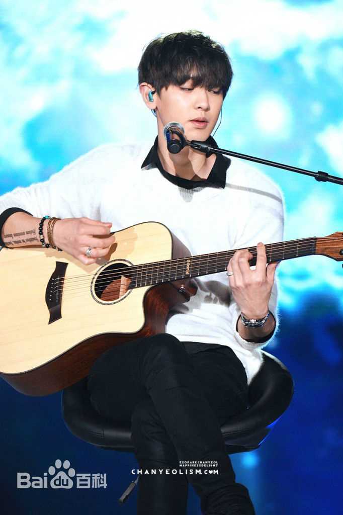 朴灿烈(（韩文名）、Park Chanyeol（官方艺名）)吉他照性感图片图集