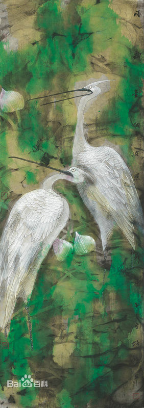 赵治平花鸟作品前后照片