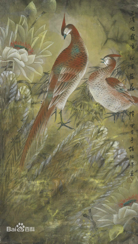 赵治平花鸟作品前后照片