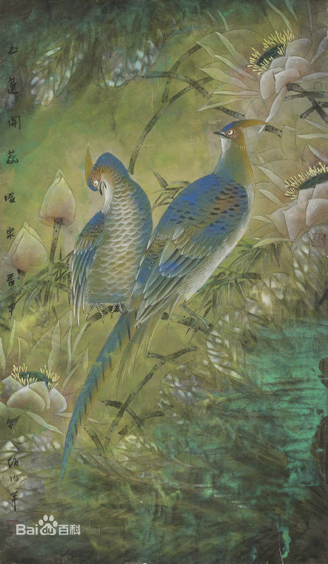 赵治平花鸟作品前后照片