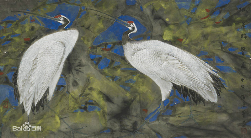 赵治平花鸟作品前后照片