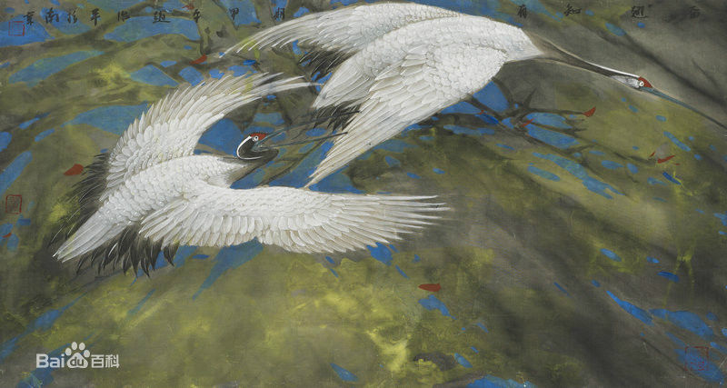 赵治平花鸟作品前后照片