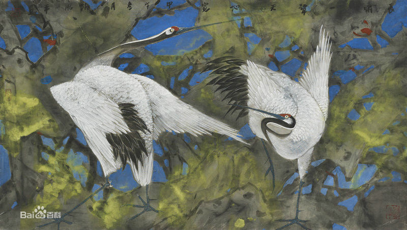 赵治平花鸟作品前后照片