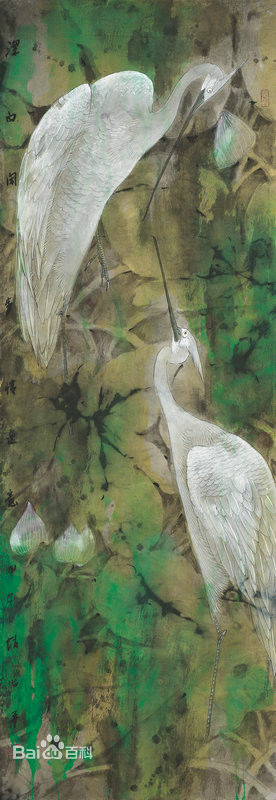 赵治平花鸟作品前后照片