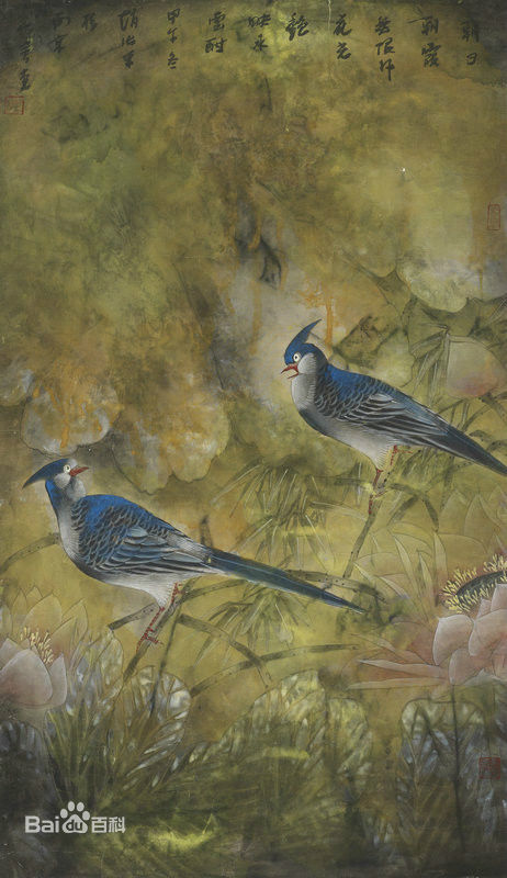 赵治平花鸟作品前后照片