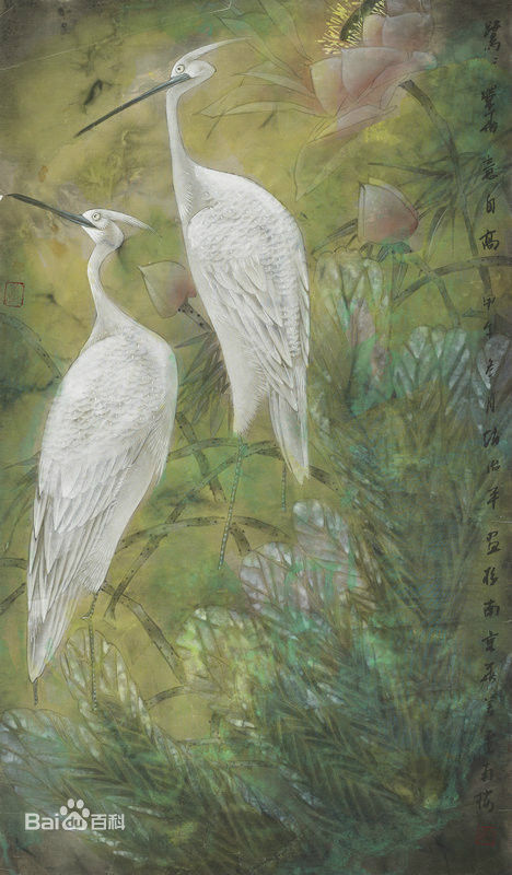 赵治平花鸟作品前后照片