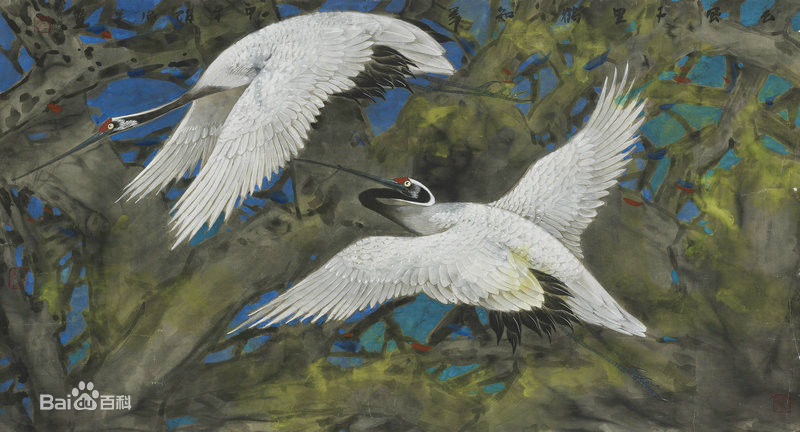 赵治平花鸟作品前后照片