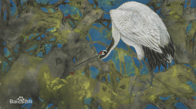 赵治平花鸟作品前后照片