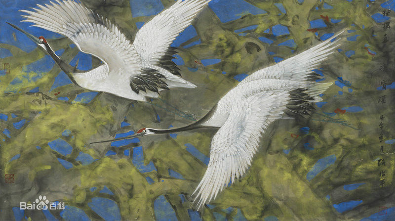 赵治平花鸟作品前后照片