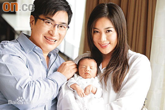 徐子淇(Cathy Tsui)李家诚夫妇合影前后照片