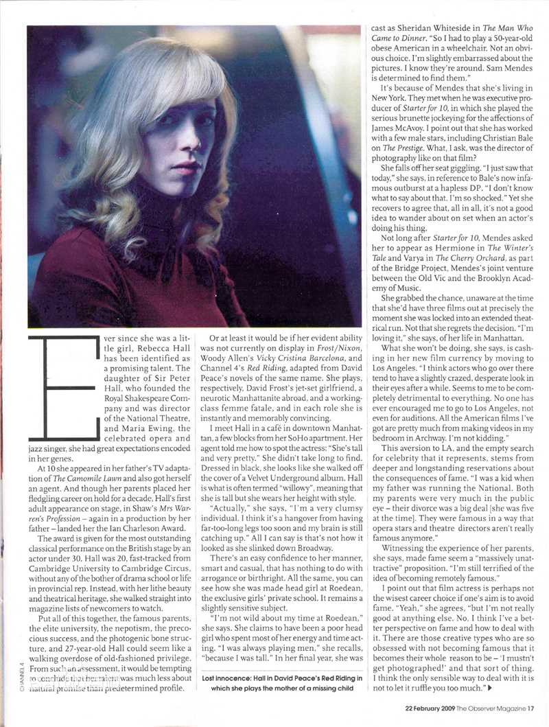 最新丽贝卡·豪尔(Rebecca Hall)精彩图册