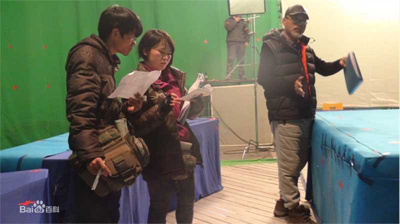 潘美如在电影《外星人》拍摄现场