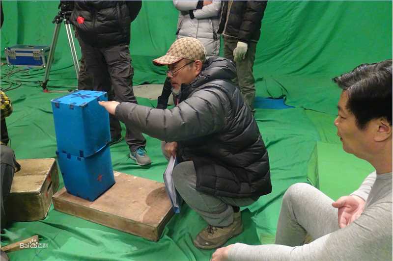 潘美如在电影《外星人》拍摄现场