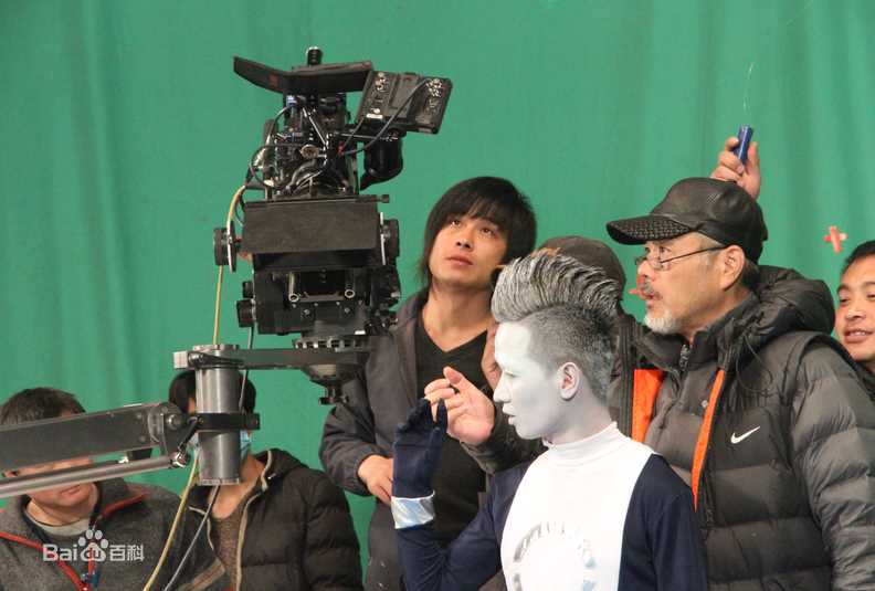 潘美如在电影《外星人》拍摄现场