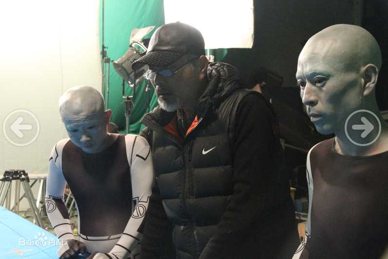 潘美如在电影《外星人》拍摄现场