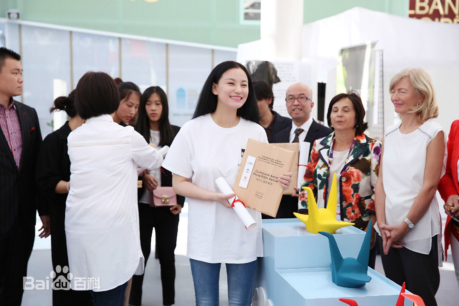 袁满获得米兰世博会国际和平贡献奖素颜照壁纸