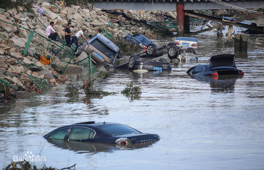 台风天鸽(Typhoon Hato)珠海:天鸽过后一片狼藉 船上岸 车下海图片图册