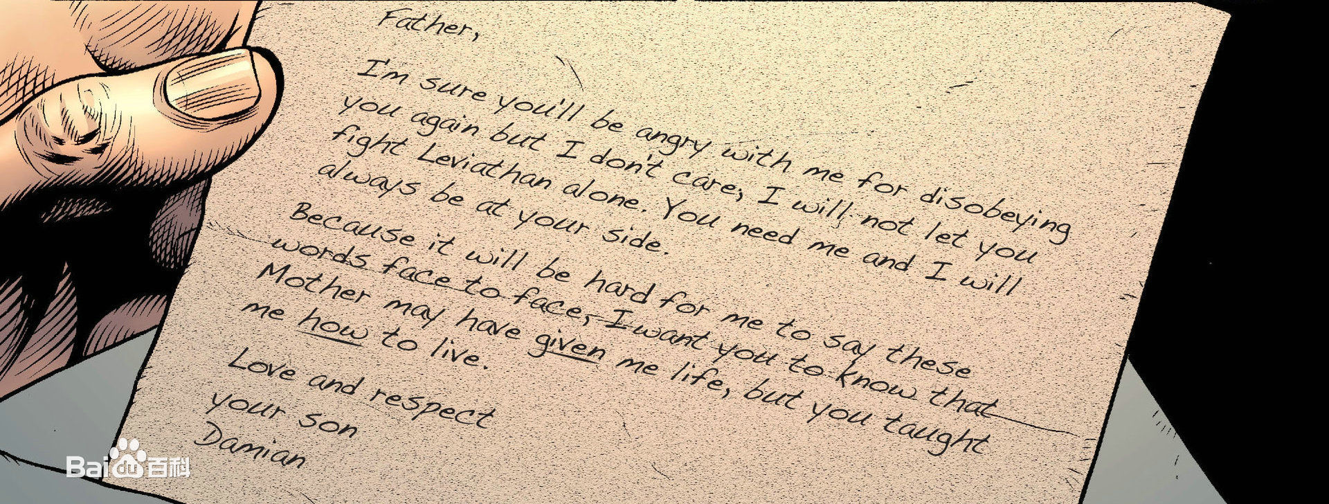 布鲁斯·韦恩(Bruce Wayne)达米安给布鲁斯的信性感图片图集