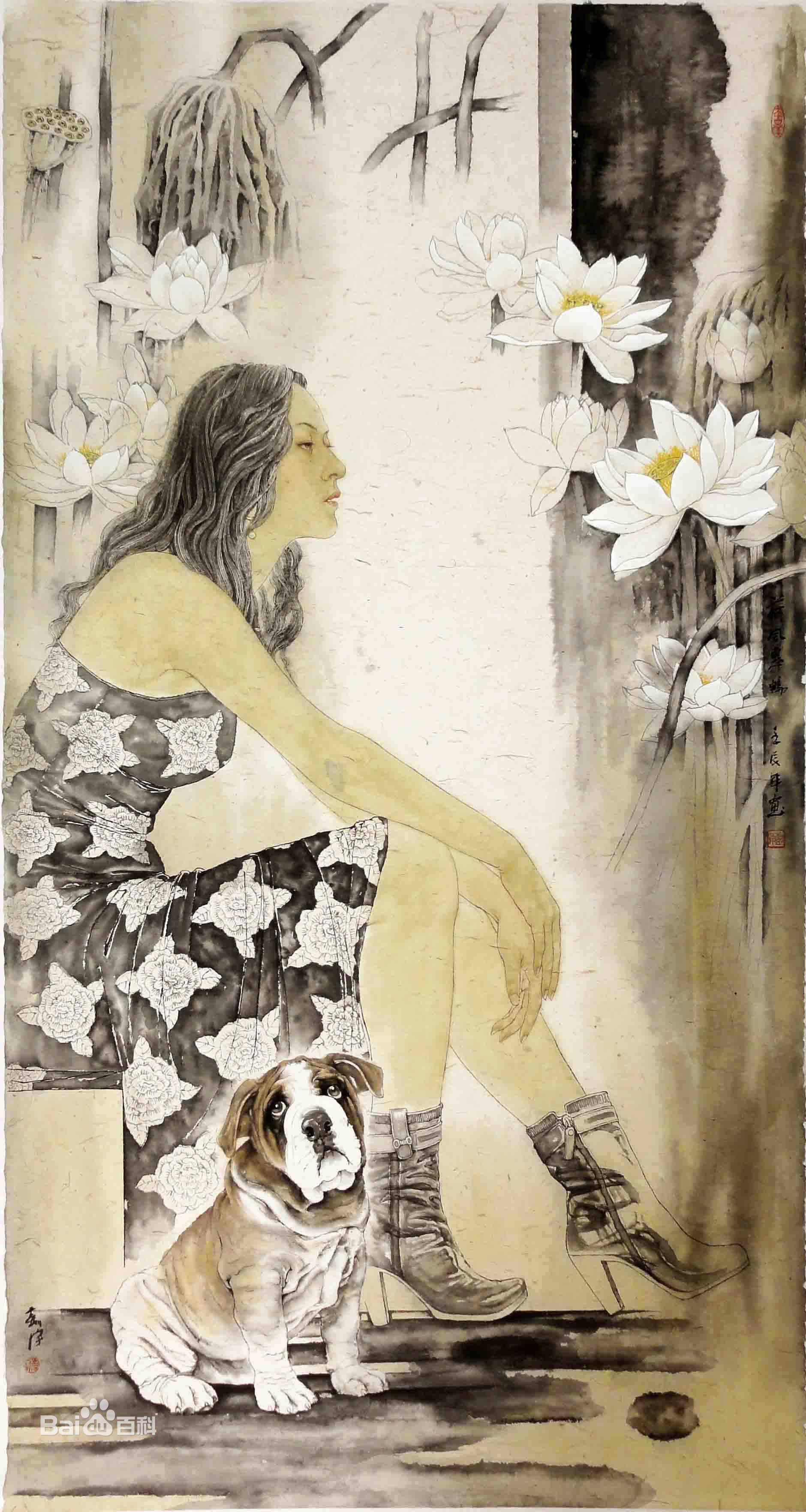 彭宇著名画家工笔及创作画作品欣赏前后照片