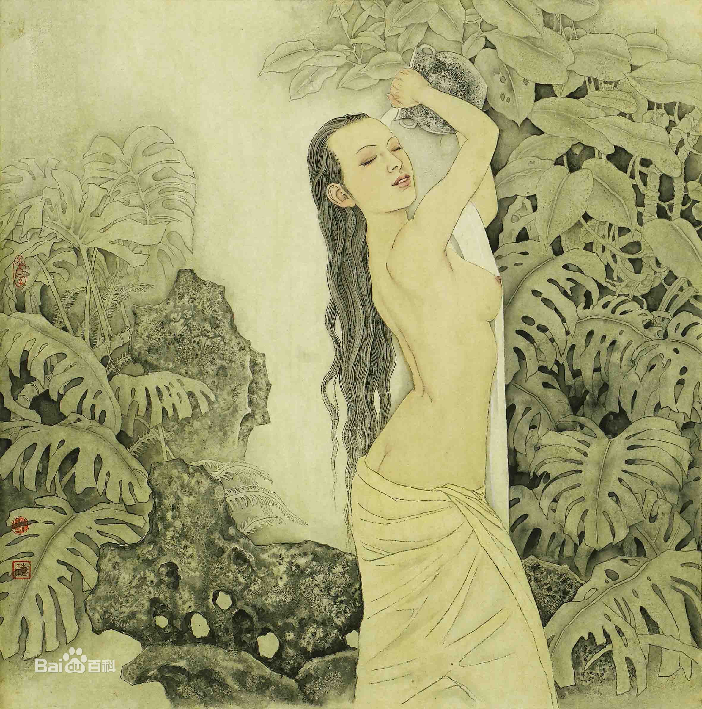 彭宇著名画家工笔及创作画作品欣赏前后照片