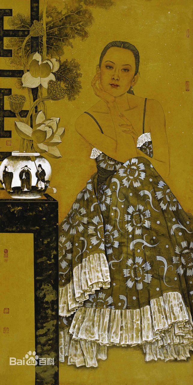 彭宇著名画家工笔及创作画作品欣赏前后照片