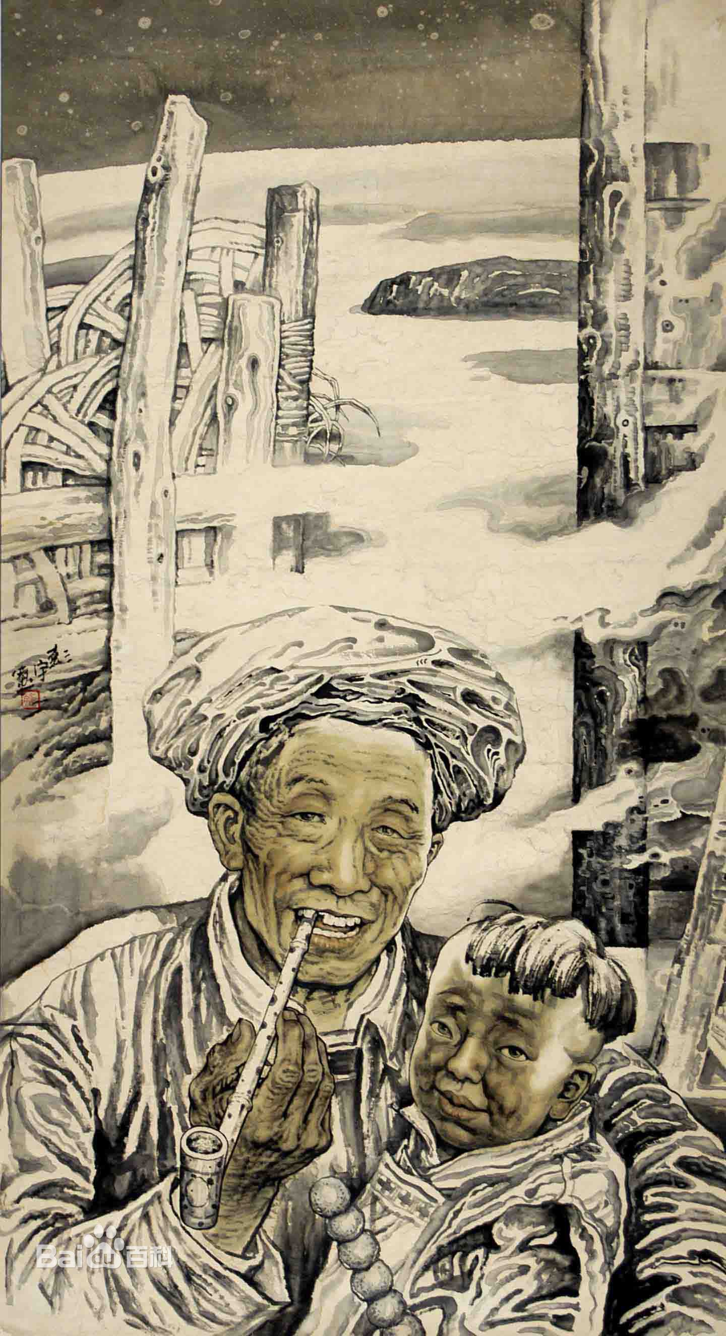 彭宇著名画家工笔及创作画作品欣赏前后照片