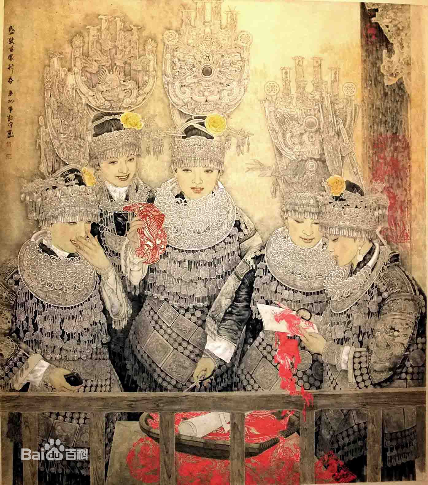 彭宇著名画家工笔及创作画作品欣赏前后照片