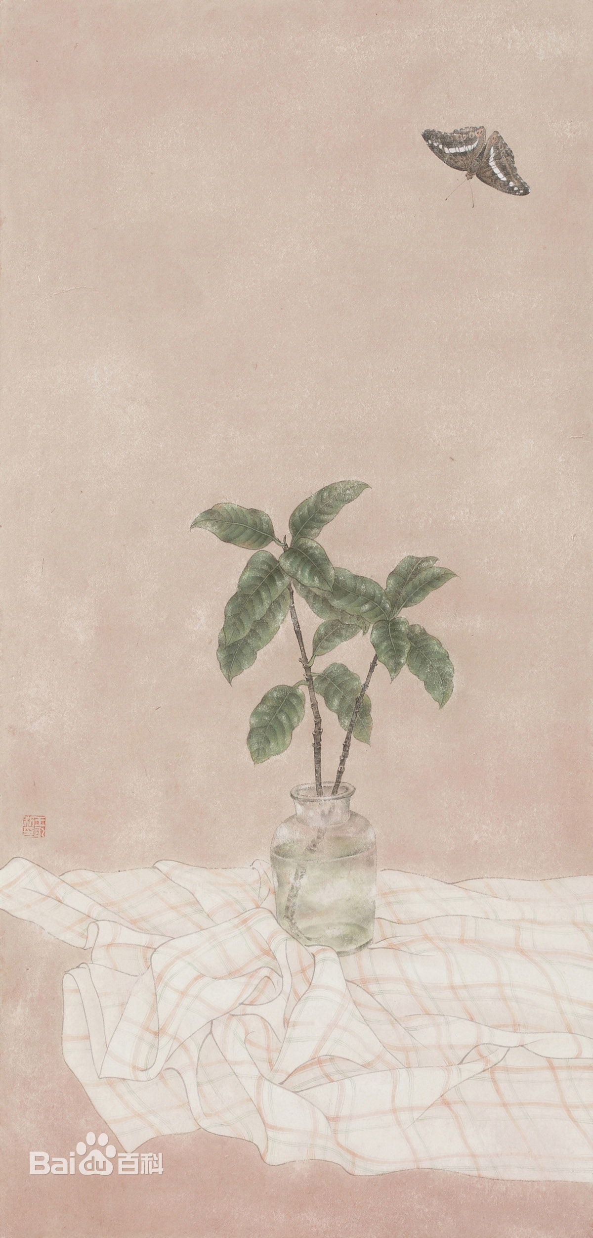 王永利工笔人物作品前后照片