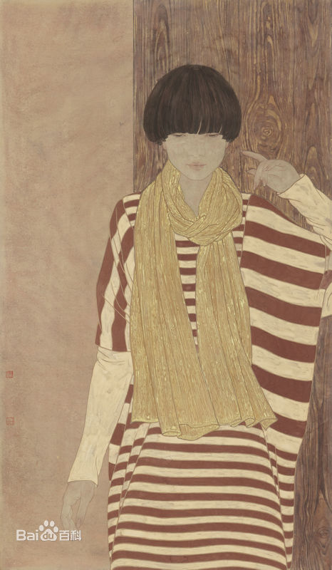 王永利工笔人物作品前后照片