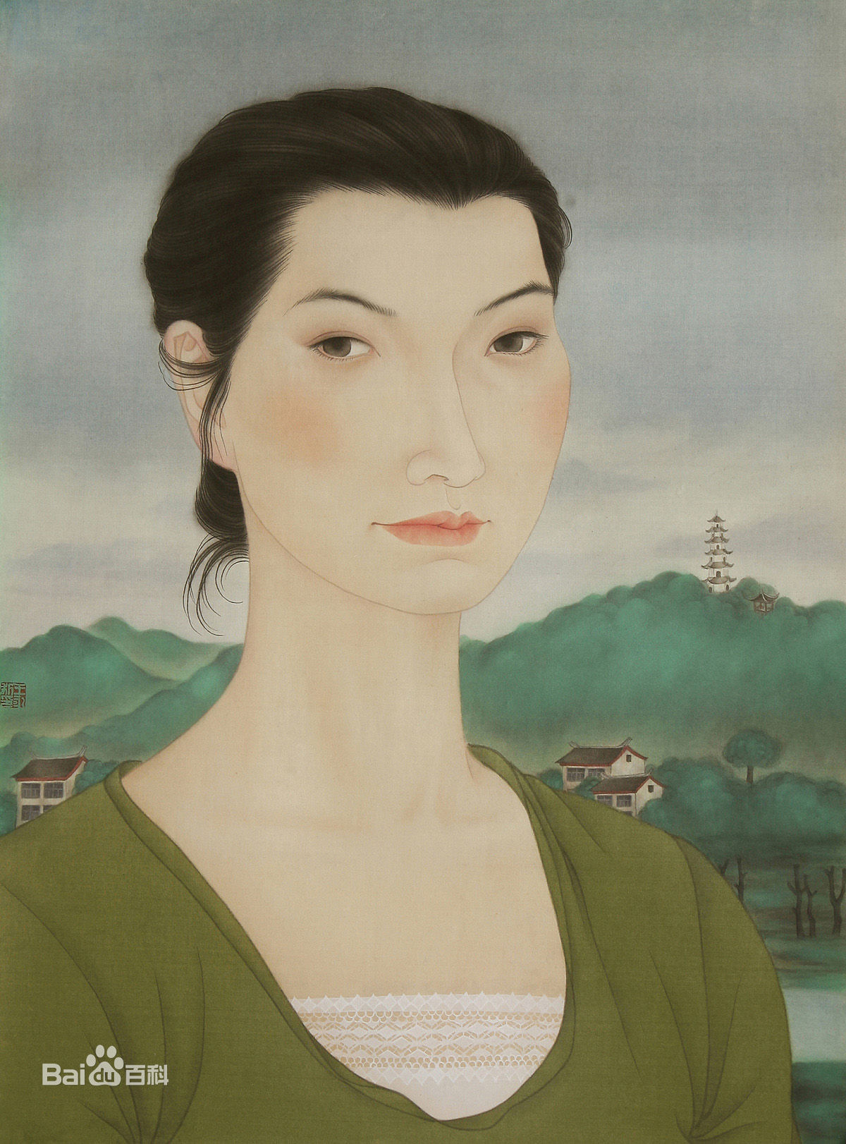 王永利工笔人物作品前后照片