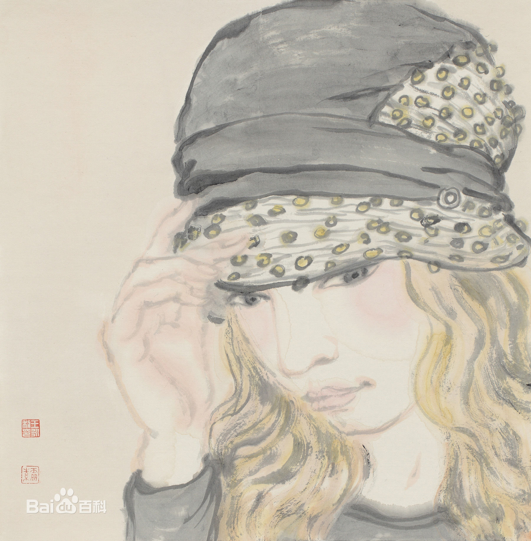 王永利水墨人物作品系列一前后照片