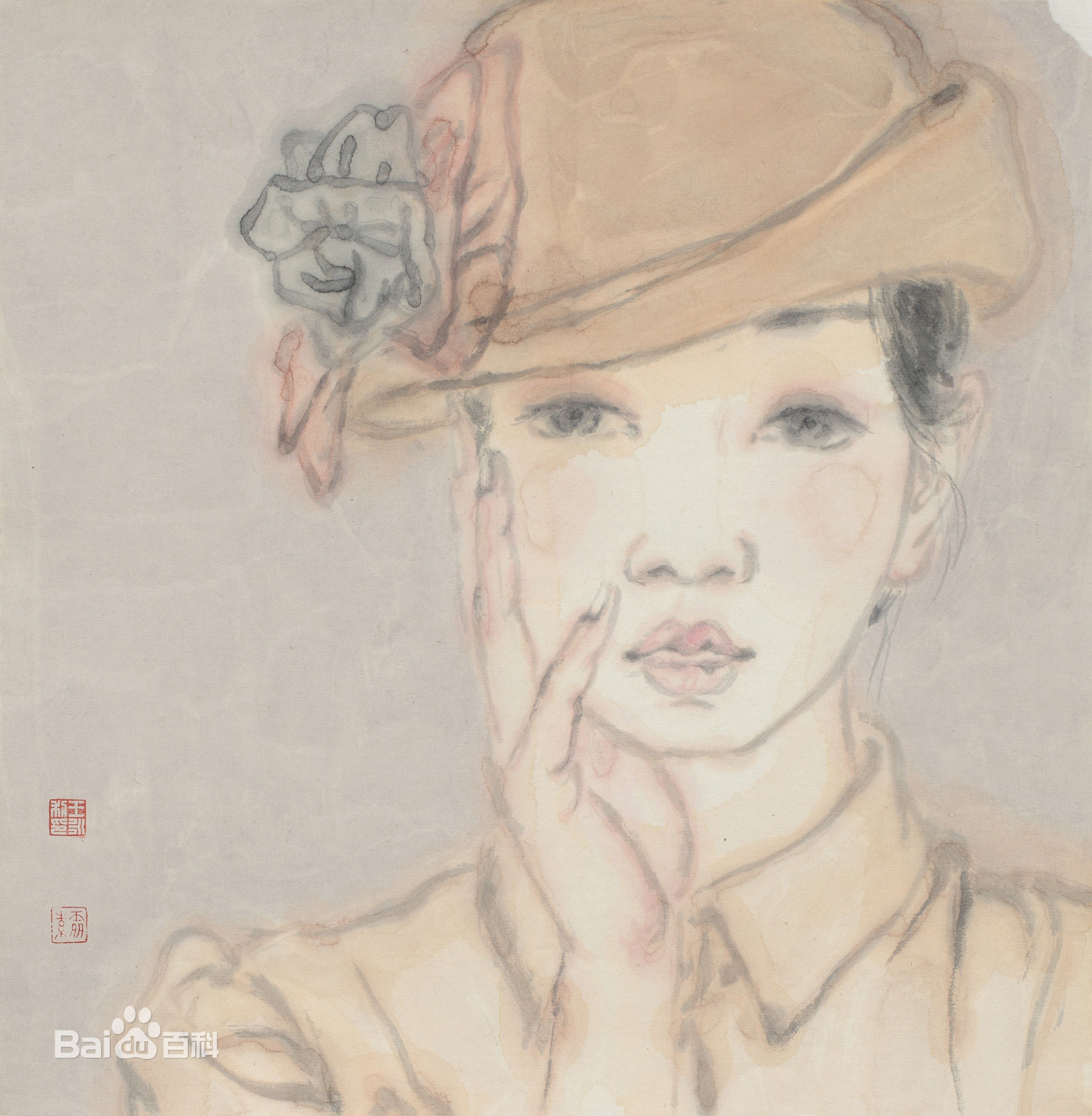 王永利水墨人物作品系列一前后照片