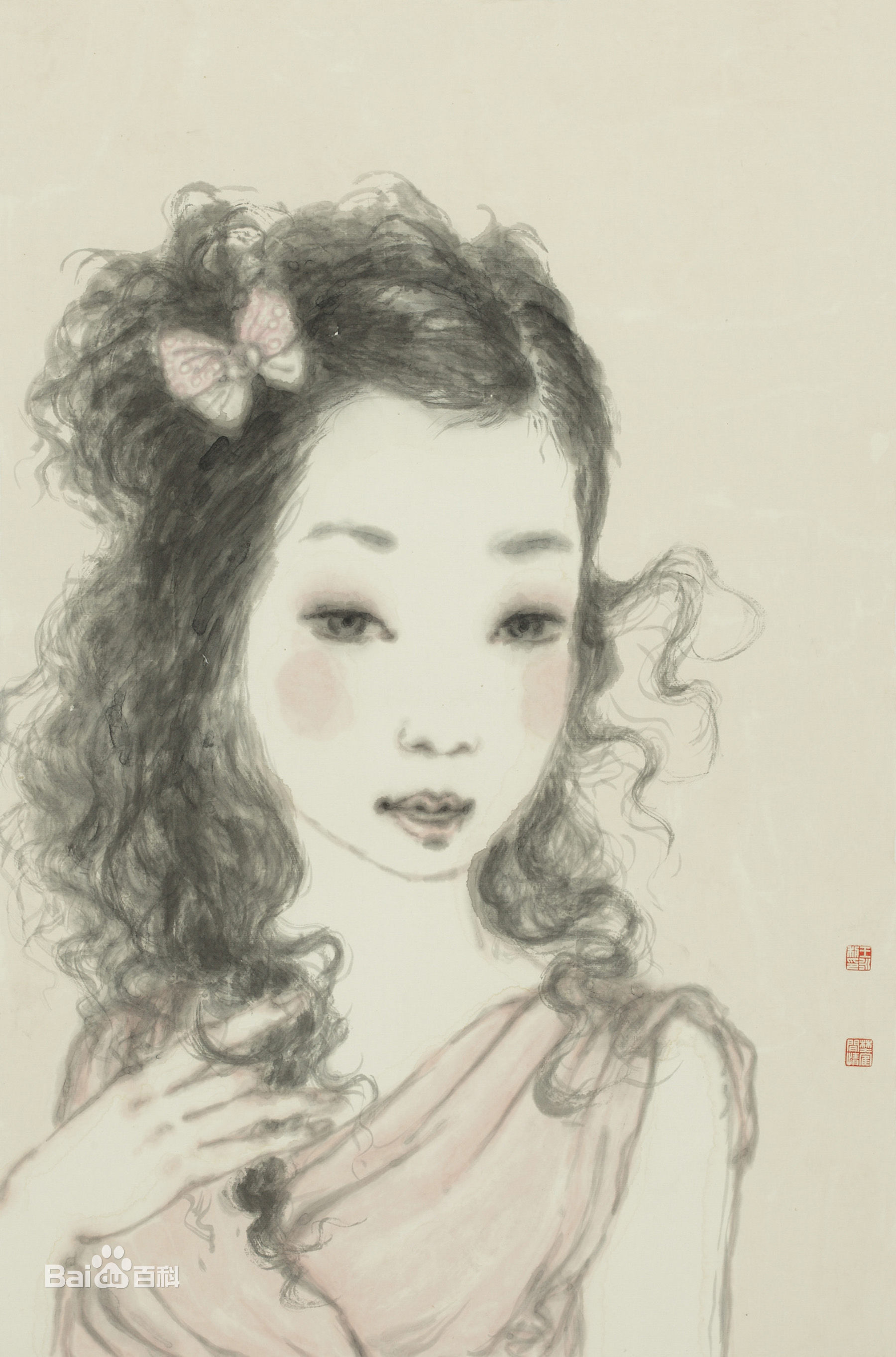 王永利水墨人物作品系列一前后照片