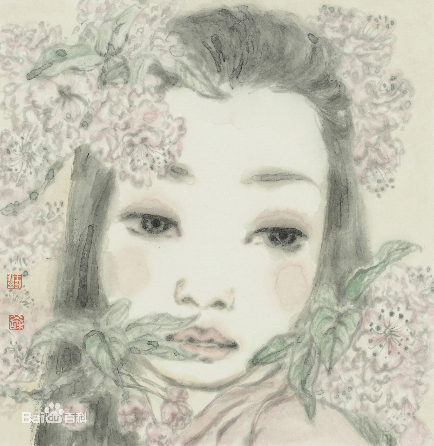 王永利水墨人物作品系列一前后照片