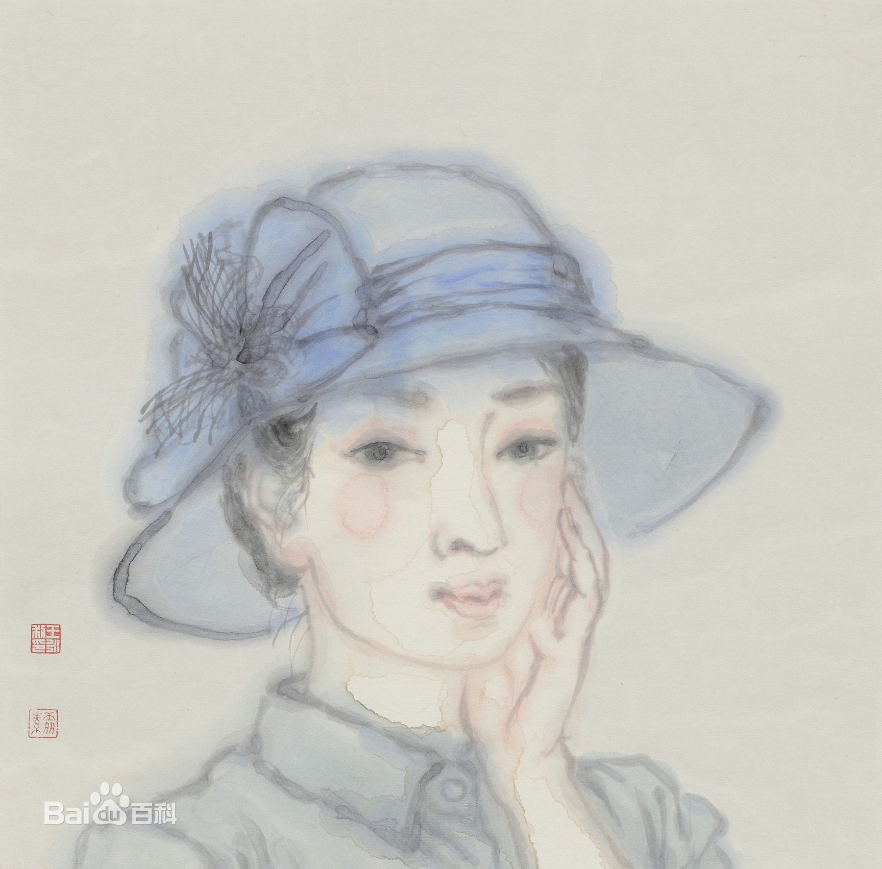 王永利水墨人物作品系列一前后照片