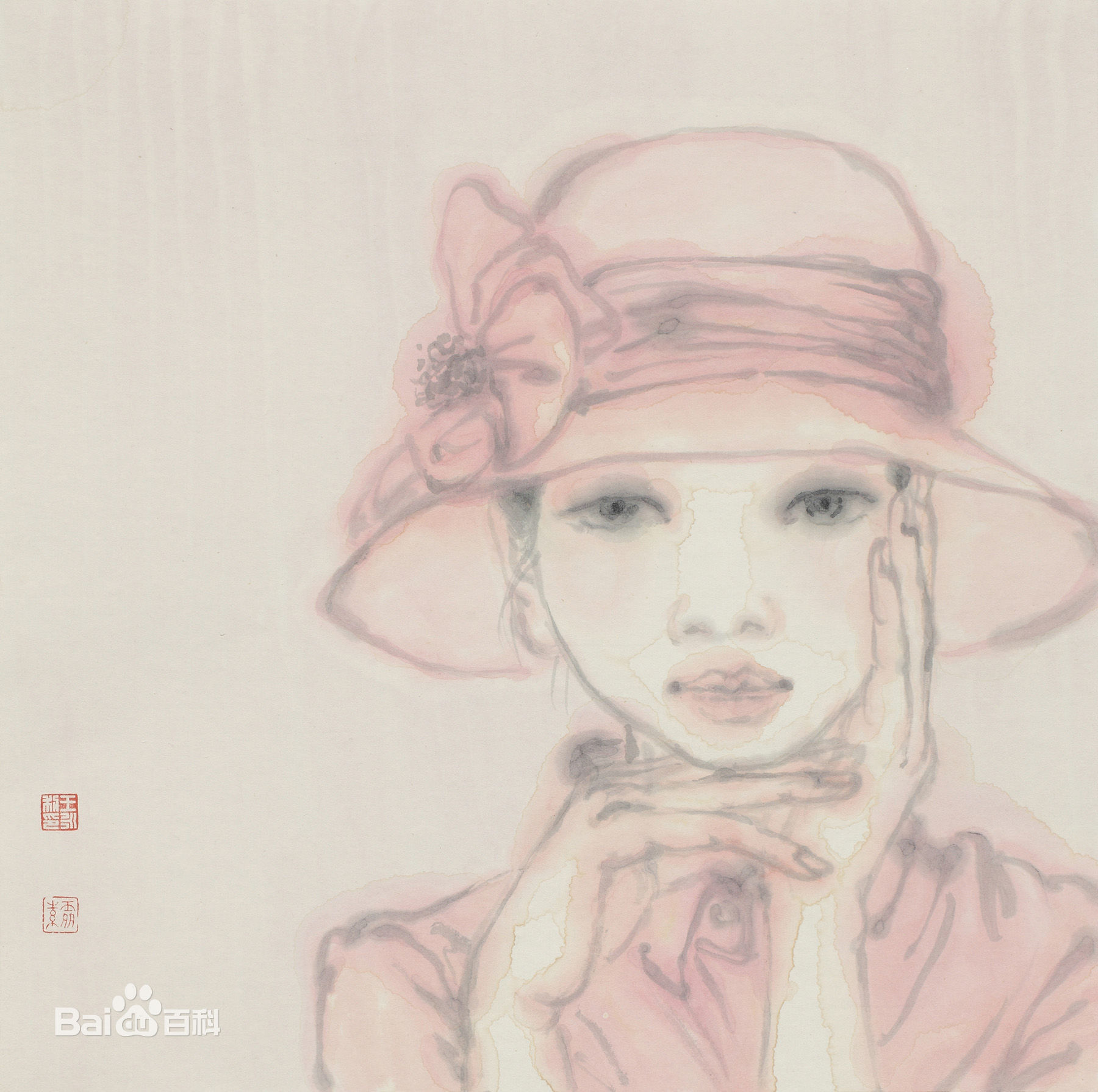 王永利水墨人物作品系列一前后照片