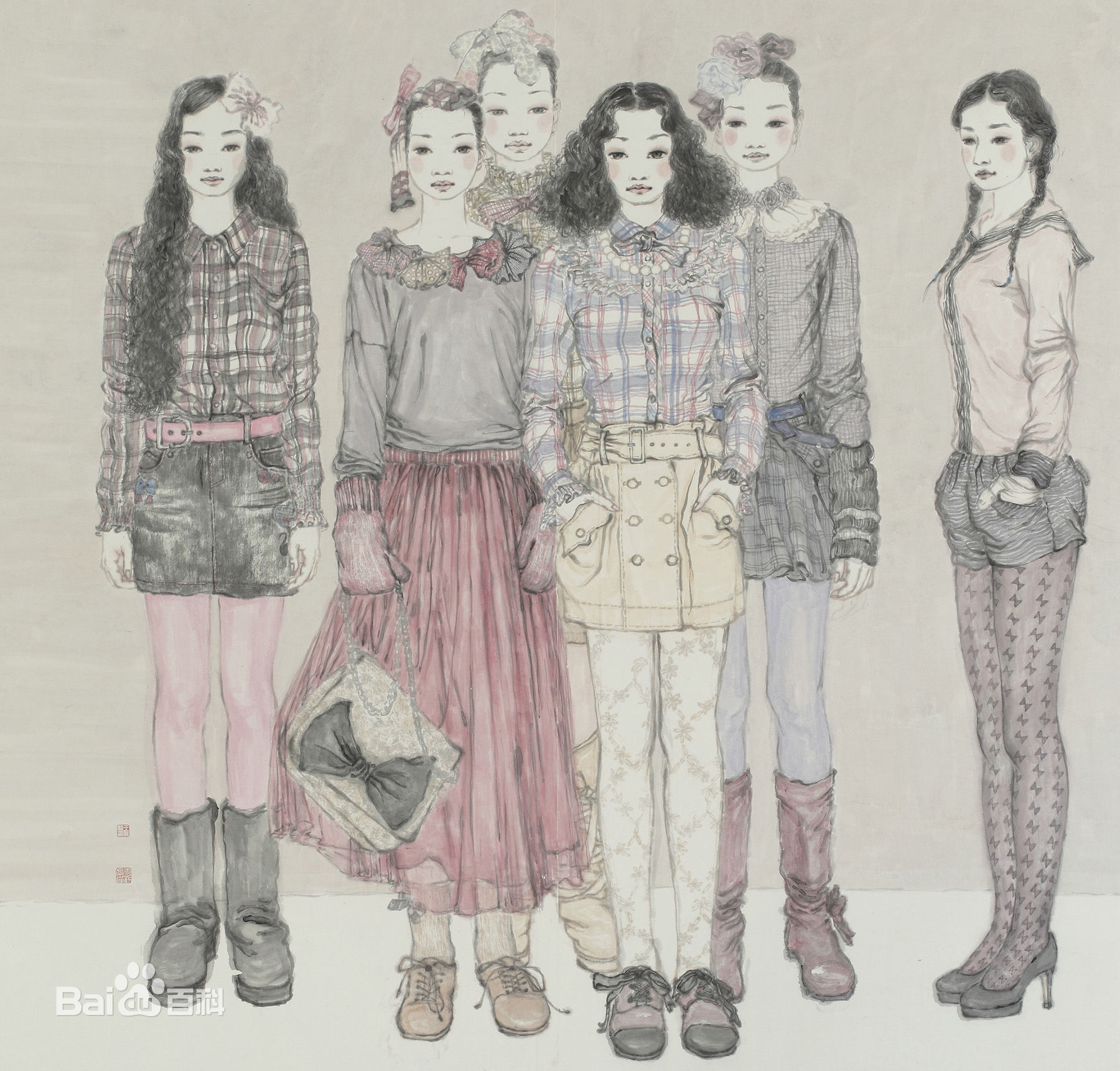 王永利水墨人物作品系列一前后照片