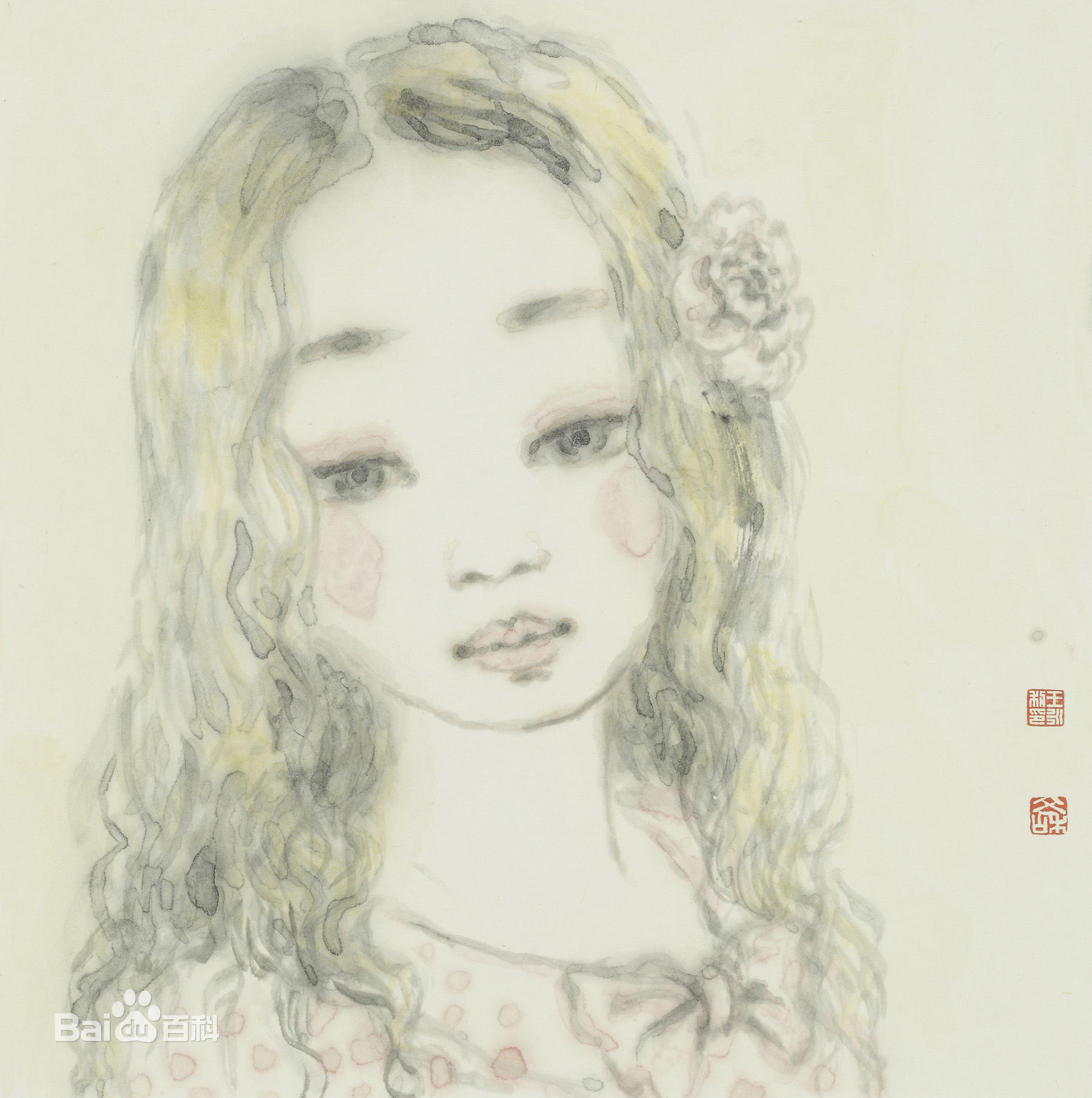 王永利水墨人物作品系列一前后照片