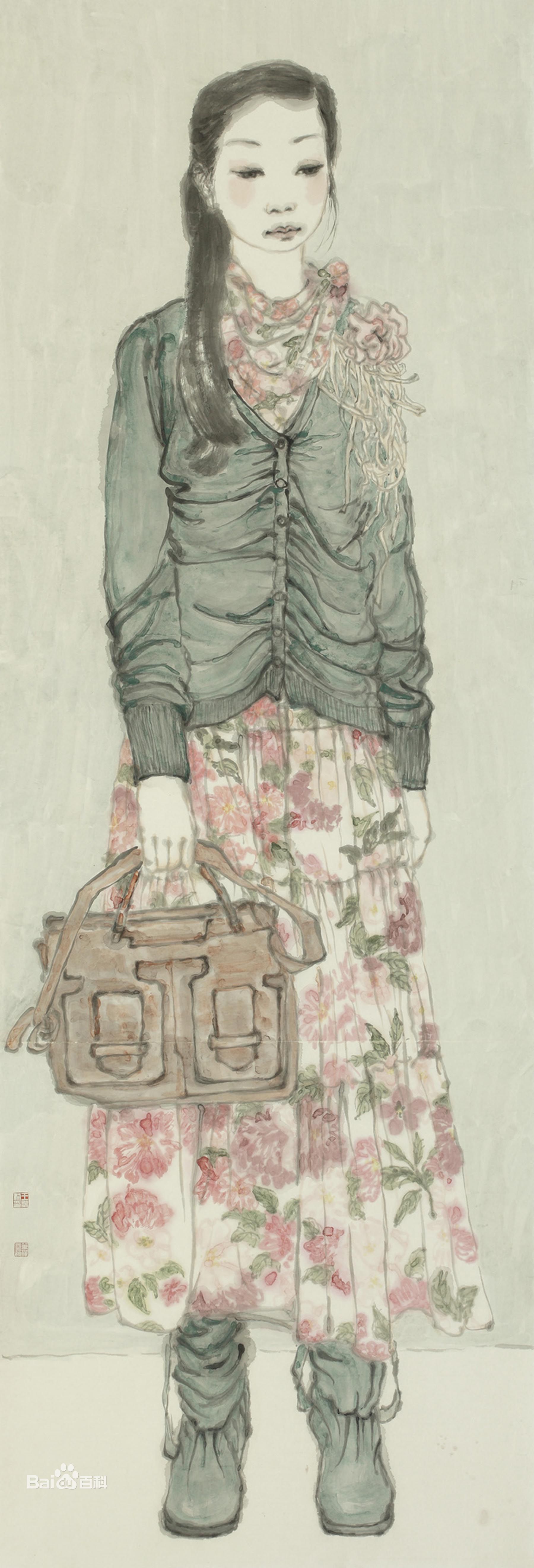 王永利水墨人物作品系列一前后照片