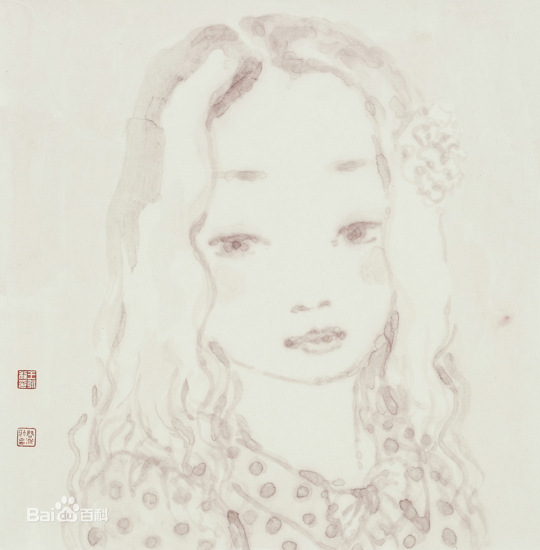 王永利水墨人物作品系列一前后照片