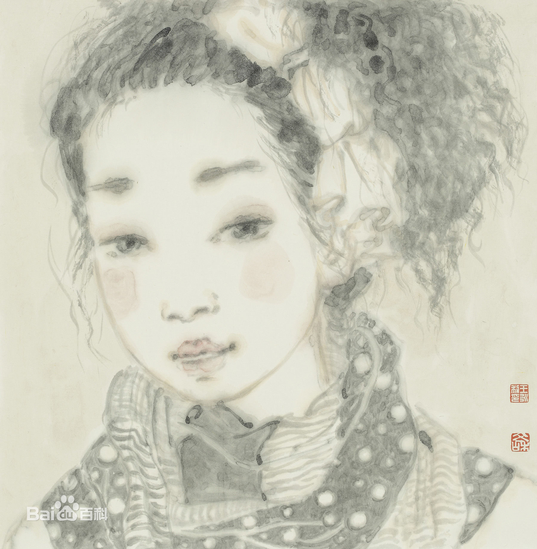 王永利水墨人物作品系列一前后照片