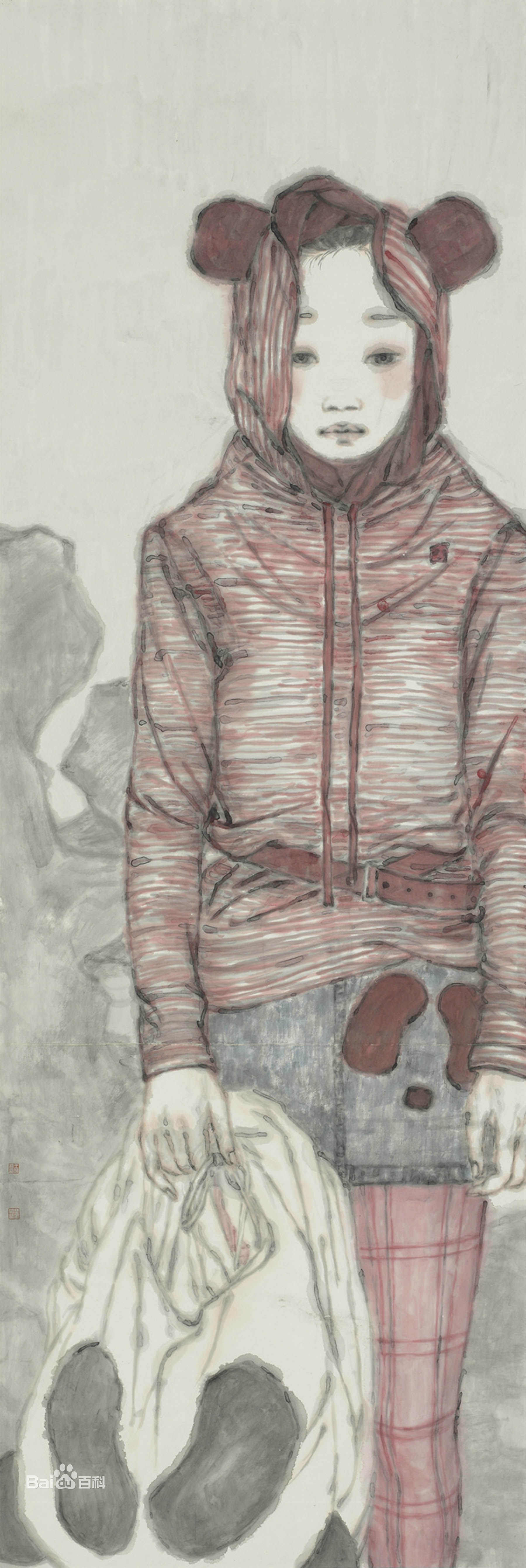 王永利水墨人物作品系列一前后照片