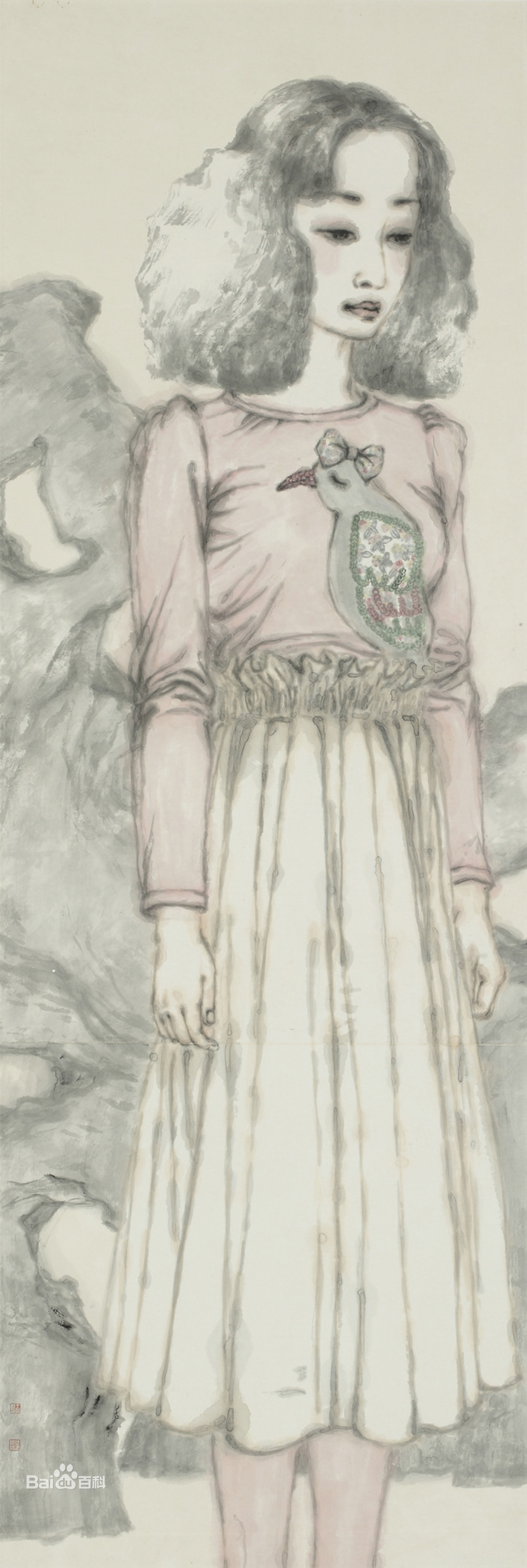 王永利水墨人物作品系列一前后照片