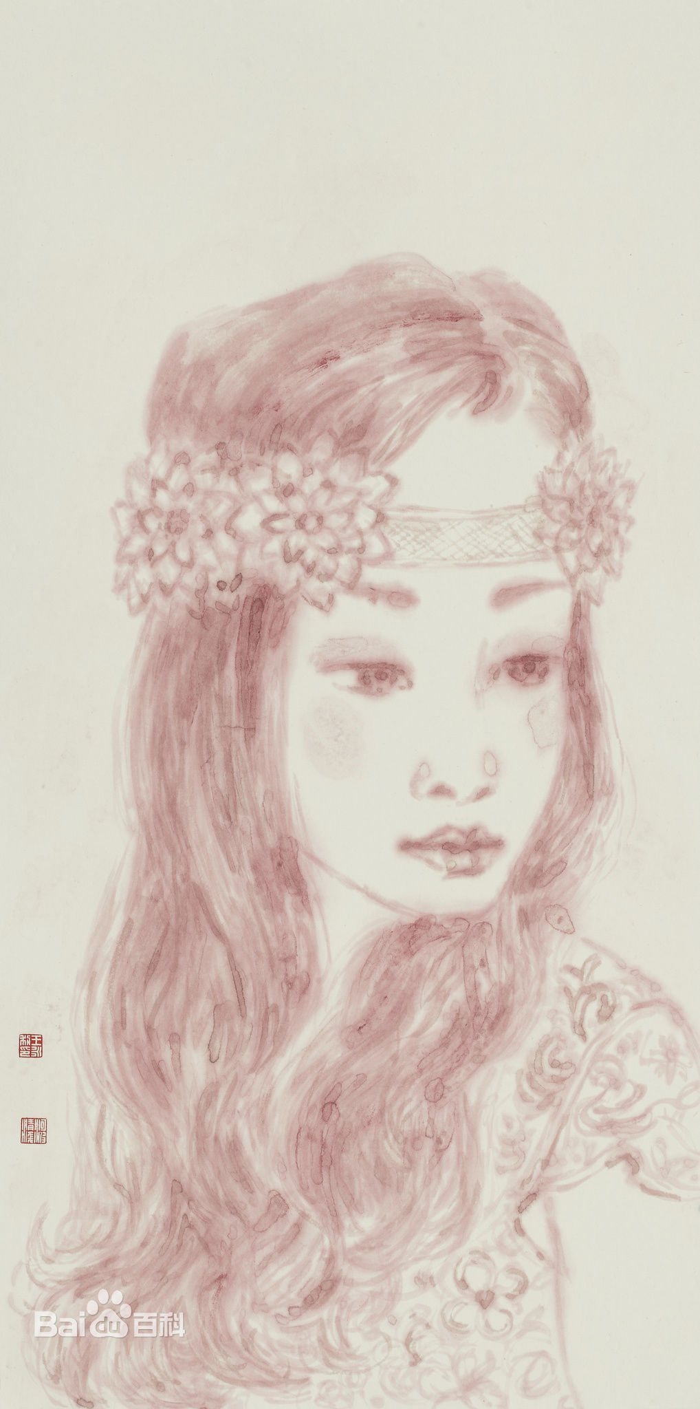 王永利水墨人物作品系列二前后照片