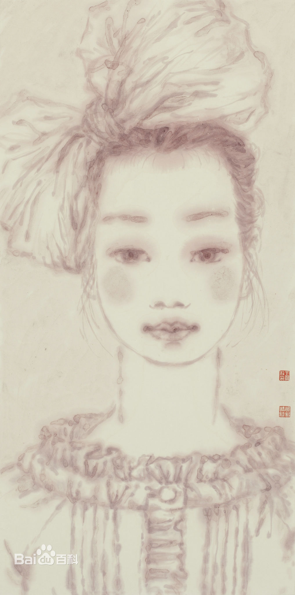 王永利水墨人物作品系列二前后照片